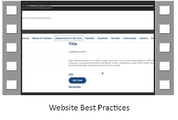 Website Best Practices Training